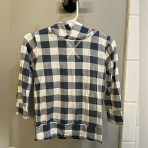 Kate Quinn Navy and White Checkered Hoodie / Size 18-24m / EUC